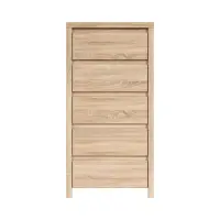 Cómoda Kaspian 56 cm con 5 cajones roble sonoma