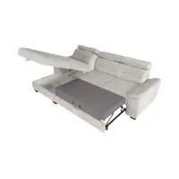 Sofá rinconera izquierda Aguda convertible con arcón beige