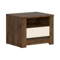 Mesita de noche Ruso 54 cm con cajón roble april/brillo perlado