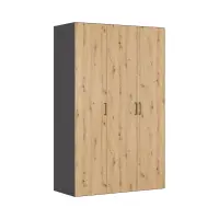 Armario modular Flex 150 cm con 3 puertas grafito/roble artisan