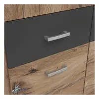 Armario de tres puertas Brando-3 136 cm con cajones roble flagstaff oscuro