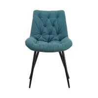 Silla tapizada Claudio de pana azul mar