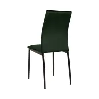 Silla tapizada Weyer de terciopelo verde oscuro