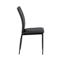 Silla tapizada Weyer ecopiel negra