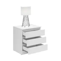 Szafka nocna Saturn 45 cm z 3 szufladami biała