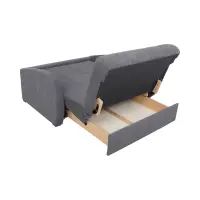 Sofá de dos plazas con función de cama y arcón POLI gris