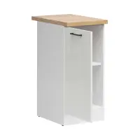 Armario de cocina inferior Junona Line 40 cm izquierda brillo tiza con encimera