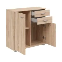 Cómoda Noeda 71 cm con 2 puertas y 2 cajones roble sonoma