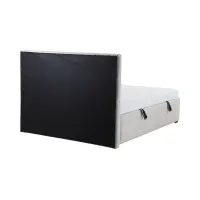 Cama tapizada Bora 160x200 con contenedores y somieres taupe