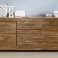 Cómoda Gent 200 cm con 2 puertas y 3 cajones roble stirling