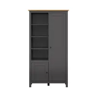 Estantería Hesen 106 cm con 2 puertas y 4 estantes grafito