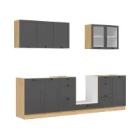 Conjunto de cocina Junona Line 260 cm grafito