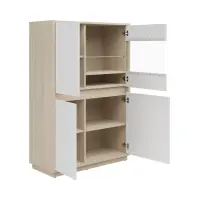 Vitrina Kim con 4 puertas roble riva claro/blanco