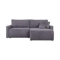 Универсальный угловой диван Rufio раскладной с ящиком вельветовый серый