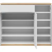 Cómoda Yamael 135 cm con 3 puertas y un cajón roble artisan/blanco