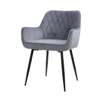 Silla tapizada Nicolas de terciopelo gris