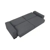 Sofá cama de tres plazas Rubio plegable con contenedor de terciopelo gris