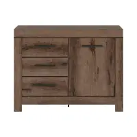 Cómoda Balin 112 cm con puertas y 3 cajones roble monastery