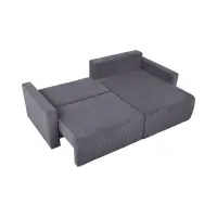 Универсальный угловой диван Rufio раскладной с ящиком вельветовый серый