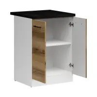 Mueble de cocina bajo Junona Line 60 cm de dos puertas roble delano claro con encimera