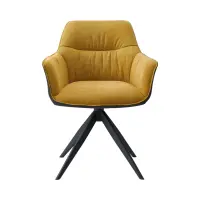 Silla tapizada Akita giratoria amarillo-negro