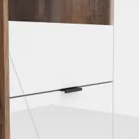 Vitrina Forn 94 cm con 3 puertas roble delano oscuro/blanco brillo