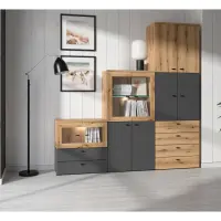 Комод System 64 с 2 ящиками графитовый