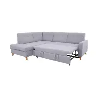 Sofá rinconera izquierdo Lars convertible con arcón gris