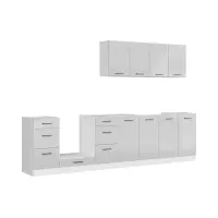 Кухонний гарнітур Junona Line 300 см світло-сірий глянець