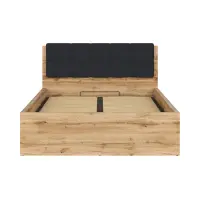 Cama Tetrix 140x200 con somier y contenedor roble wotan
