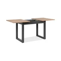 Mesa extensible rectangular Denver 120-160/80/75 roble artisan/negro