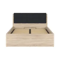 Cama Tetrix 140x200 con somier y contenedor roble sonoma