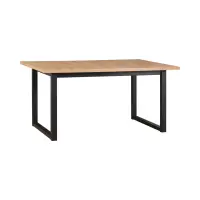 Mesa extensible rectangular Lankin 140-180/80 roble artisan/negro