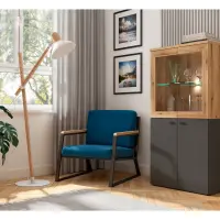 Vitrina System 64 con 2 puertas roble coast evoke