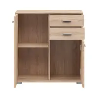 Cómoda Noeda 71 cm con 2 puertas y 2 cajones roble sonoma