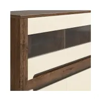 Vitrina Ruso 149 cm con 6 puertas roble april/brillo perlado