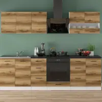Conjunto de cocina Junona Line 260 cm roble delano claro