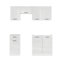 Conjunto de cocina Junona Line 170 cm brillo tiza sin encimera