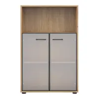 Estantería Space Office 80 cm con 2 puertas y estante roble artisan