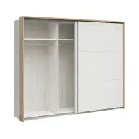 Armario de puertas correderas Loksa 270 cm pino andersen blanco/roble grandson