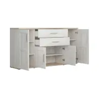 Cómoda Romance 186 cm con 4 puertas y 2 cajones alerce sibiu claro