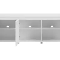 Szafka RTV Larios 143 cm z 3 drzwiami biały/biały połysk