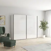 Armario de puertas correderas Tetrix 220 cm blanco brillo
