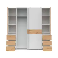Шкаф-купе Fabio 215 см с ящиками дуб артизан/белый
