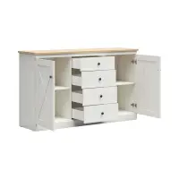 Cómoda Frija 153 cm con 2 puertas y 4 cajones pino andersen blanco