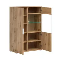 Vitrina Zele 90 cm con 2 puertas roble wotan