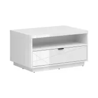 Mesa de centro Forn 90x60 con cajón blanco brillo