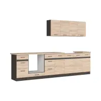 Conjunto de cocina Junona Line 300 cm roble sonoma con encimera