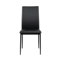 Silla tapizada Weyer ecopiel negra