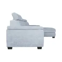 Sofá rinconera derecha Aguda convertible con arcón azul